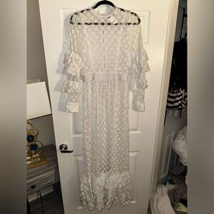 White See Through Maxi Dress w/ Polka Dots